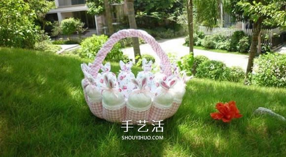 不织布可爱篮子DIY 自制圆形布艺篮子的方法 -  www.shouyihuo.com