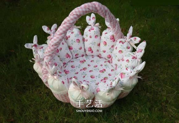 不织布可爱篮子DIY 自制圆形布艺篮子的方法 -  www.shouyihuo.com