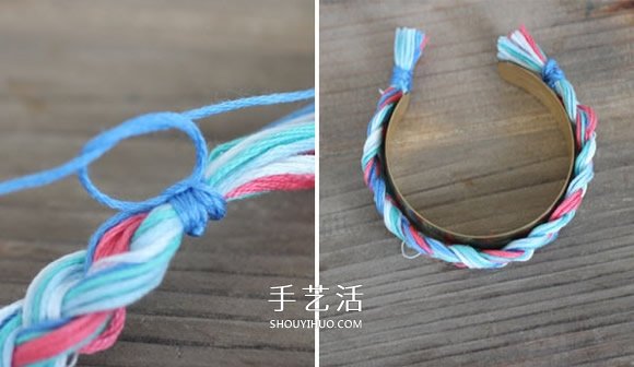 三股绳手链的编法图解 DIY制作成漂亮的手镯 -  www.shouyihuo.com