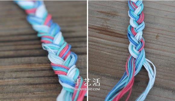 三股绳手链的编法图解 DIY制作成漂亮的手镯 -  www.shouyihuo.com