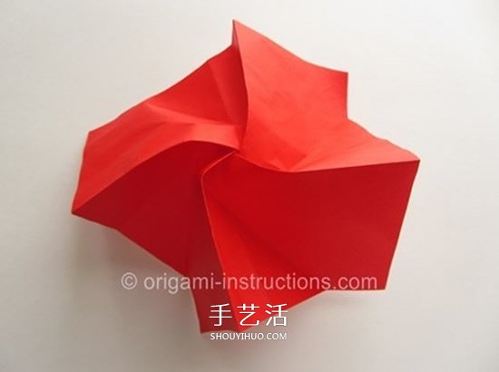 川崎玫瑰花折法教程 川崎玫瑰改良版折纸图解 -  www.shouyihuo.com