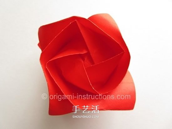 川崎玫瑰花折法教程 川崎玫瑰改良版折纸图解 -  www.shouyihuo.com
