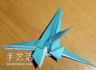 X翼战斗机折纸方法 怎么折X翼战斗机图解 -  www.shouyihuo.com