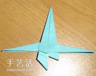 X翼战斗机折纸方法 怎么折X翼战斗机图解 -  www.shouyihuo.com