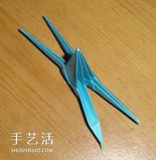 X翼战斗机折纸方法 怎么折X翼战斗机图解 -  www.shouyihuo.com