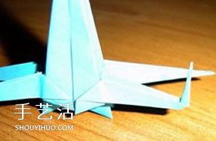 X翼战斗机折纸方法 怎么折X翼战斗机图解 -  www.shouyihuo.com