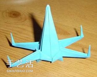 X翼战斗机折纸方法 怎么折X翼战斗机图解 -  www.shouyihuo.com