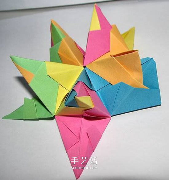 立体星星的折法图解 折纸星星花球的步骤图 -  www.shouyihuo.com