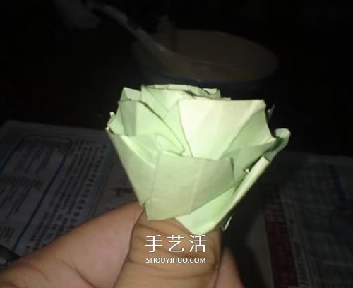 美丽又复杂玫瑰花折纸 NS玫瑰折纸实拍图解 -  www.shouyihuo.com