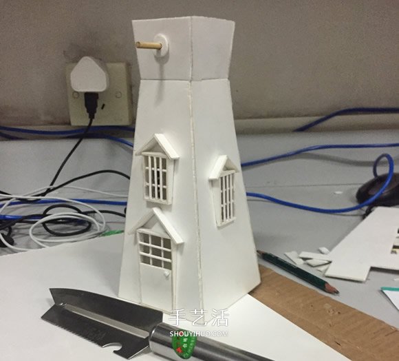 荷兰风车模型制作方法 PVC板做荷兰风车的教程 -  www.shouyihuo.com