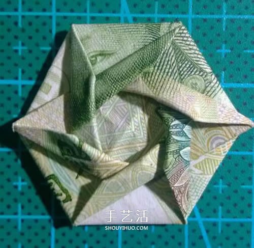 六角徽章的折法图解 一元纸币折纸六角徽章 -  www.shouyihuo.com