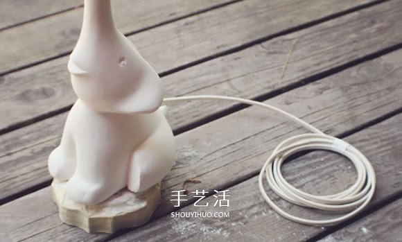 小象台灯灯座制作方法 泡沫板石膏模DIY小象灯座 -  www.shouyihuo.com