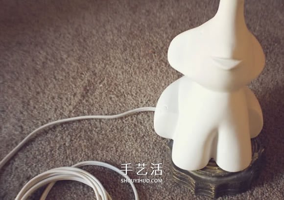 小象台灯灯座制作方法 泡沫板石膏模DIY小象灯座 -  www.shouyihuo.com