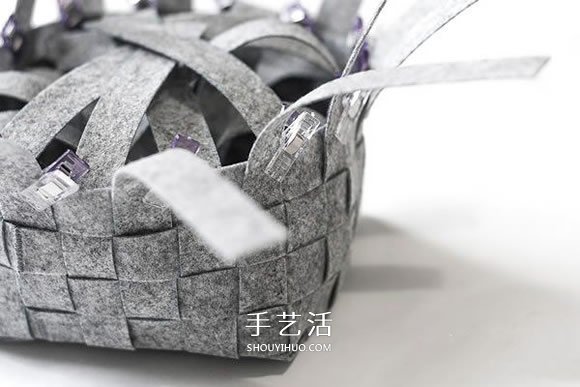 布条编织收纳篮图解 布艺收纳篮的编织方法 -  www.shouyihuo.com