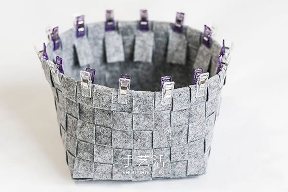 布条编织收纳篮图解 布艺收纳篮的编织方法 -  www.shouyihuo.com
