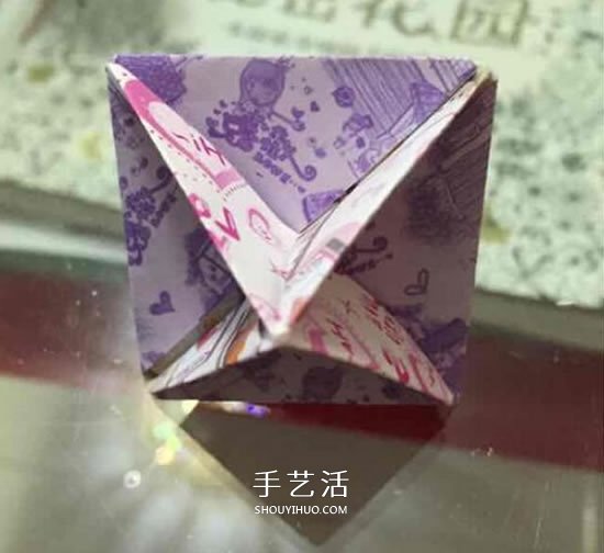 纸陀螺怎么折叠图解 会转的折纸陀螺折法 -  www.shouyihuo.com