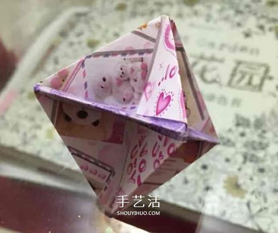 纸陀螺怎么折叠图解 会转的折纸陀螺折法 -  www.shouyihuo.com
