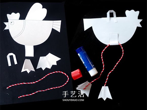 幼儿剪纸制作小鸡挂饰 卡纸做小鸡挂饰的方法 -  www.shouyihuo.com