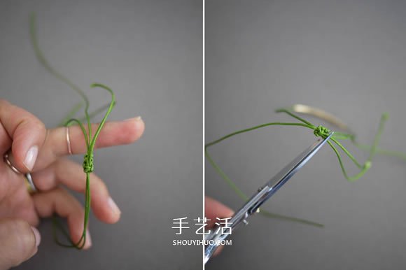 简单又好看手链编法 金色管珠手链编织图解 -  www.shouyihuo.com