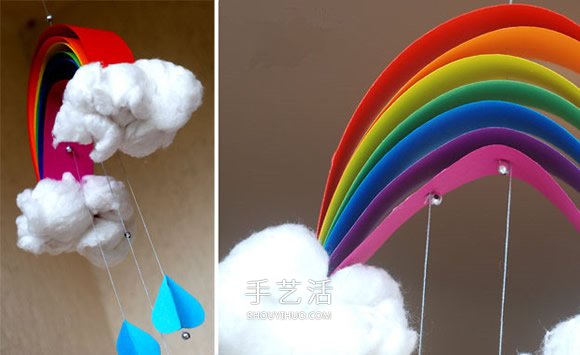 自制彩虹风铃的方法 卡纸制作彩虹风铃教程 -  www.shouyihuo.com