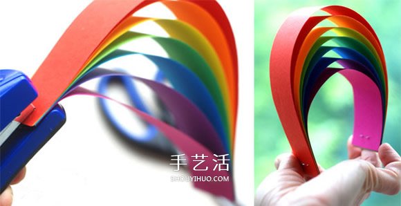 自制彩虹风铃的方法 卡纸制作彩虹风铃教程 -  www.shouyihuo.com