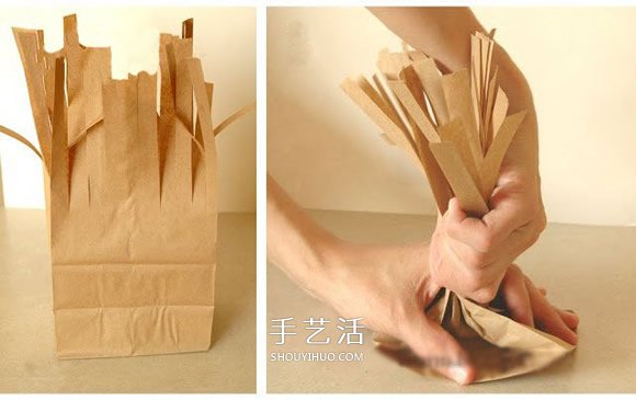 牛皮纸袋做立体大树 幼儿园大树的制作方法 -  www.shouyihuo.com