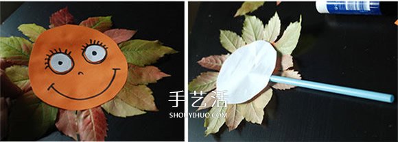 简单又漂亮向日葵树叶贴画的做法图解 -  www.shouyihuo.com