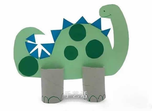 幼儿手工制作恐龙教程 卷纸筒做恐龙的方法 -  www.shouyihuo.com