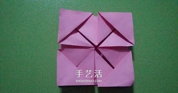 八角花篮的折法图解 怎么四个折纸花篮步骤图 -  www.shouyihuo.com