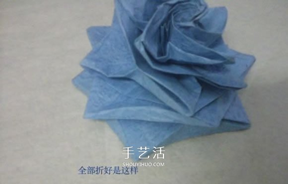玫瑰花的折纸步骤图解 手揉纸折25瓣玫瑰花 -  www.shouyihuo.com