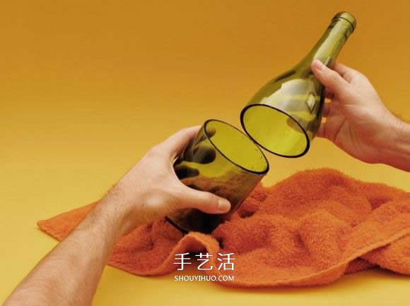 红酒瓶子废物利用 DIY手工制作漂亮的酒杯 -  www.shouyihuo.com