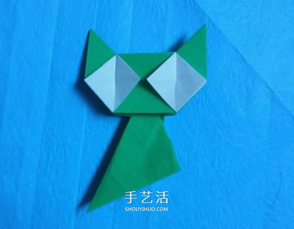 手工小猫的折纸步骤图 可爱小猫的折法图解 -  www.shouyihuo.com