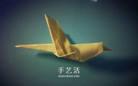 简单蜂鸟的折纸方法 手工折纸蜂鸟图解教程 -  www.shouyihuo.com