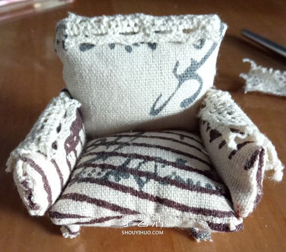 不织布扶手沙发模型DIY 迷你单人沙发布艺制作 -  www.shouyihuo.com