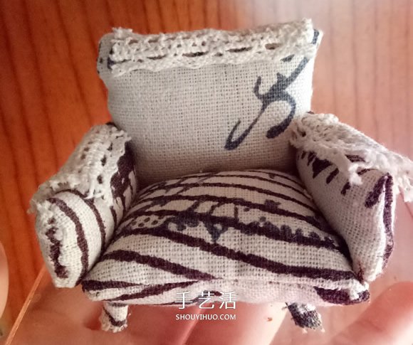 不织布扶手沙发模型DIY 迷你单人沙发布艺制作 -  www.shouyihuo.com