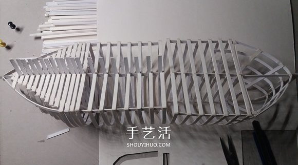 纸制单桅帆船模型制作 精致卡纸帆船手工制作 -  www.shouyihuo.com
