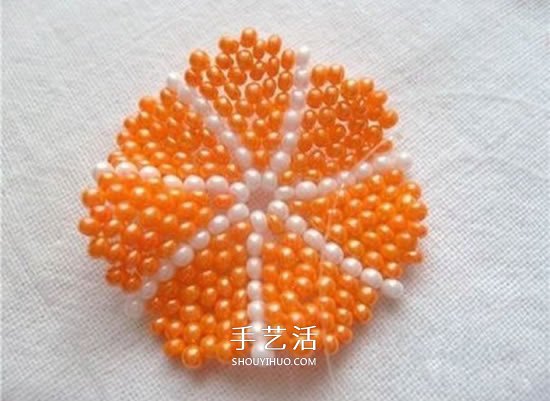 串珠制作橙瓣钥匙链 水果风串珠钥匙挂件DIY -  www.shouyihuo.com