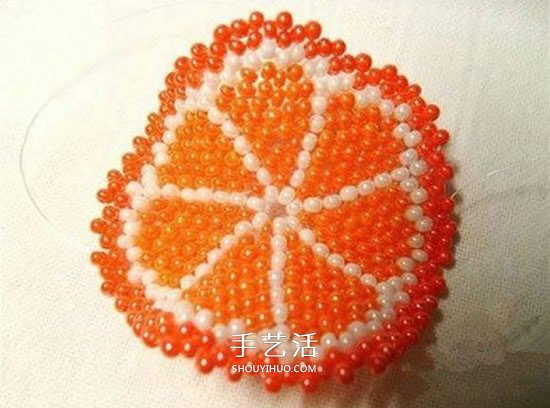 串珠制作橙瓣钥匙链 水果风串珠钥匙挂件DIY -  www.shouyihuo.com