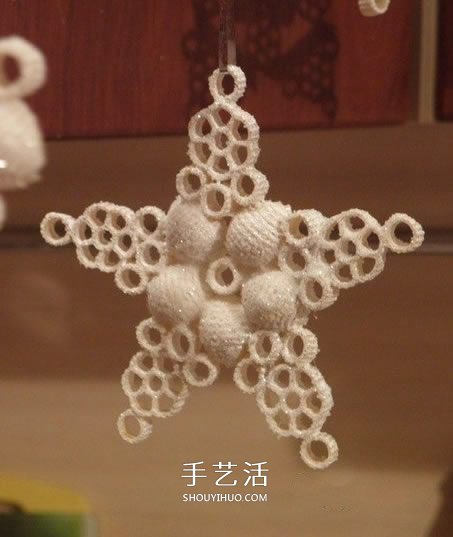 意大利面制作雪花挂饰 自制意大利面雪花方法 -  www.shouyihuo.com