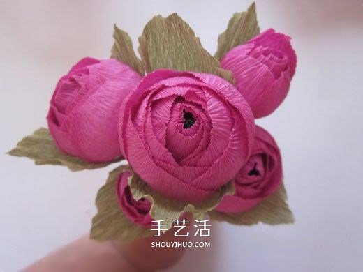 皱纹纸糖果花的做法 皱纹纸玫瑰花手工制作 -  www.shouyihuo.com