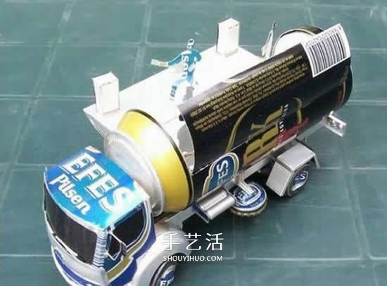 易拉罐做汽车步骤图解 易拉罐卡车DIY教程 -  www.shouyihuo.com