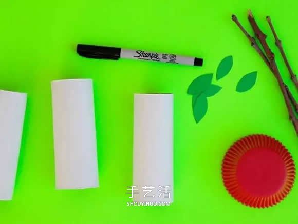 幼儿手工制作苹果核 卷纸筒做苹果核的方法 -  www.shouyihuo.com