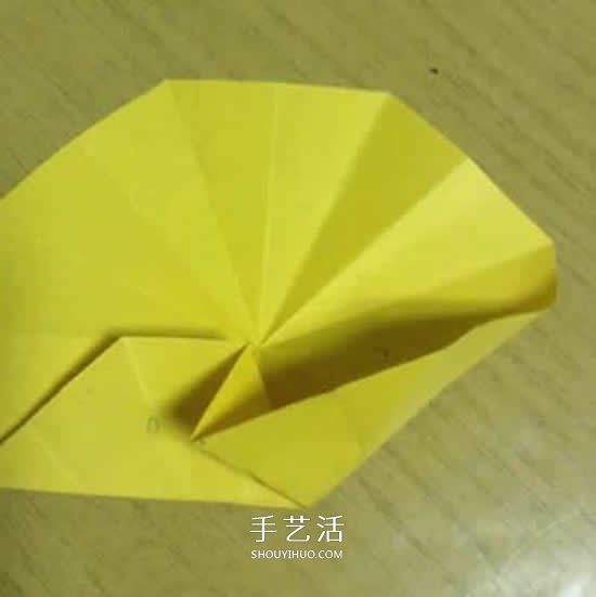 向日葵折纸步骤图解 详细折纸向日葵的方法 -  www.shouyihuo.com