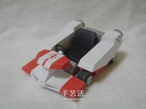 R4跑车纸模型的图纸 卡纸做跑车模型展开图 -  www.shouyihuo.com