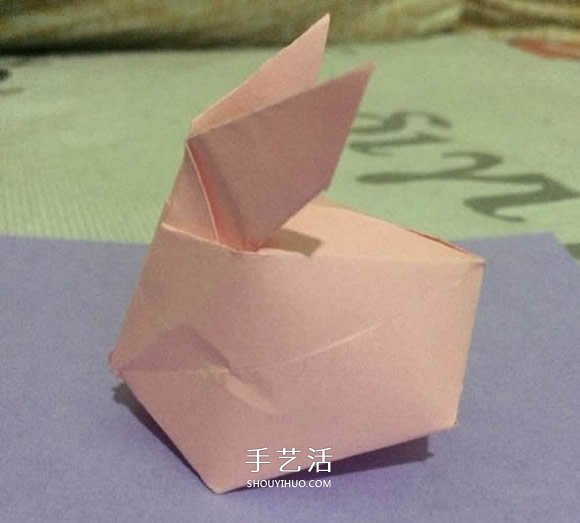 立体兔子的简单折法 儿童手工折纸兔子图解 -  www.shouyihuo.com