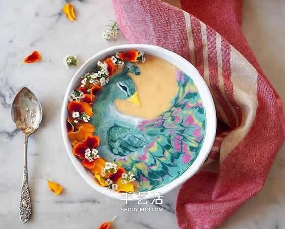 冰沙上作画！就像咖啡拉花般充满了文青味 -  www.shouyihuo.com