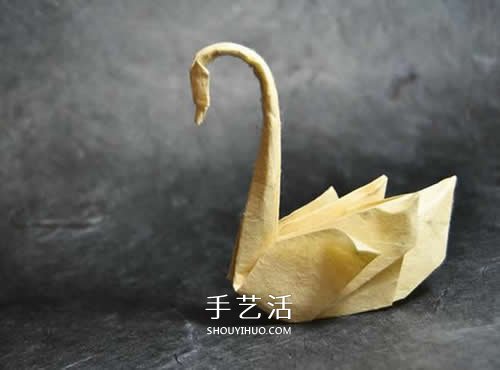 简单天鹅的折纸方法 手工折纸漂亮天鹅图解 -  www.shouyihuo.com