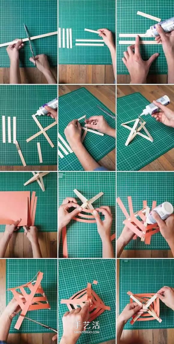 四种简单纸灯笼的做法 幼儿手工灯笼制作教程 -  www.shouyihuo.com
