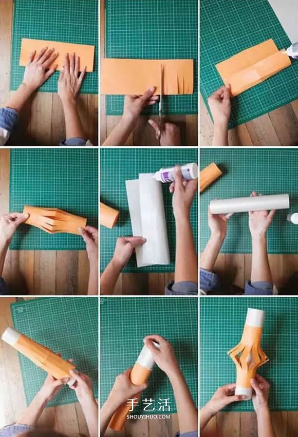 四种简单纸灯笼的做法 幼儿手工灯笼制作教程 -  www.shouyihuo.com