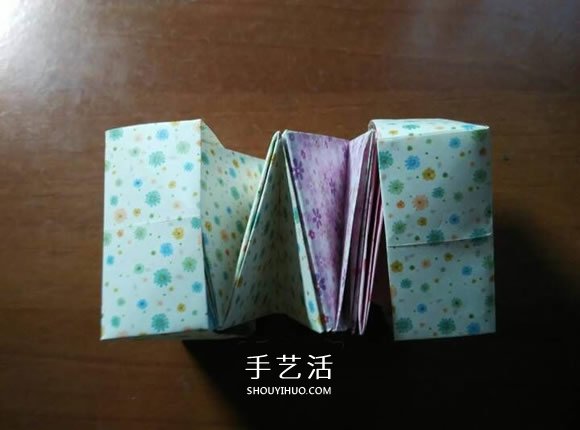 好玩魔术盒的折法图解 可收缩盒子的折法步骤 -  www.shouyihuo.com